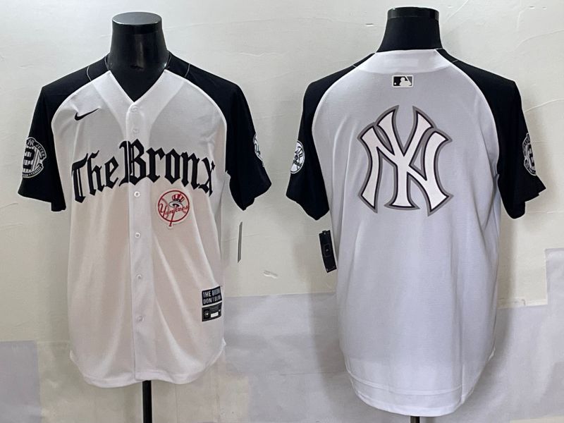 Men 2025 New York Yankees Blank White black Five generations Joint Name Nike MLB Jersey style 6238